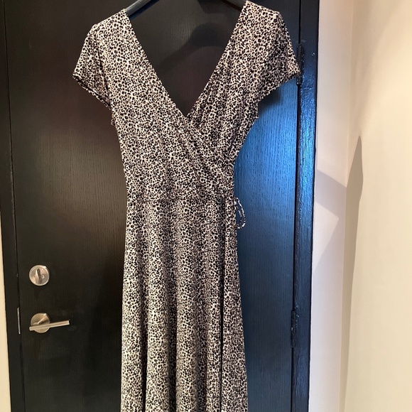 Vintage animal print faux wrap dress - Picture 1 of 4
